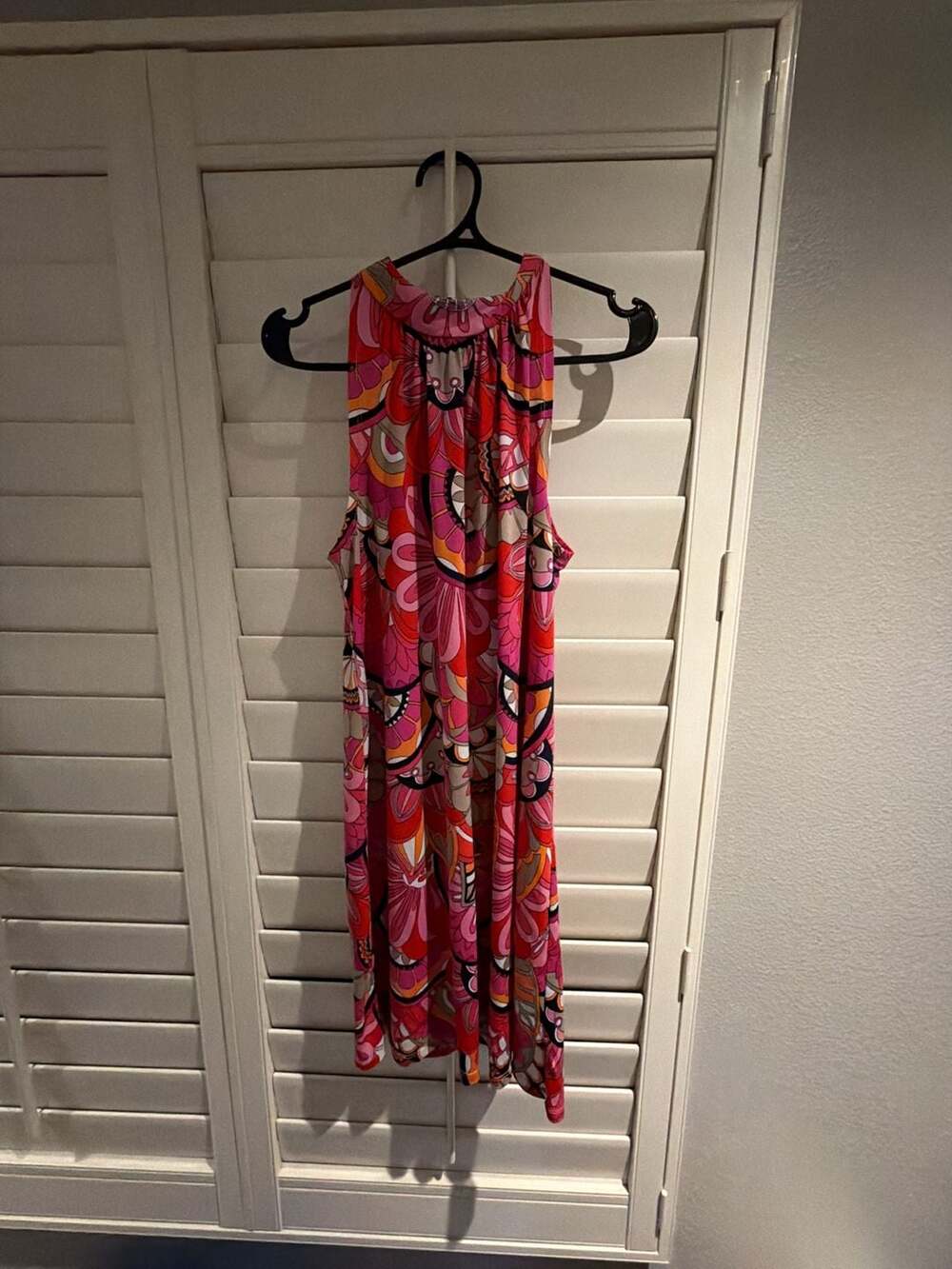 Trina Turk Halter Dress Pink Orange Swirl Sleeveless Mini Dress